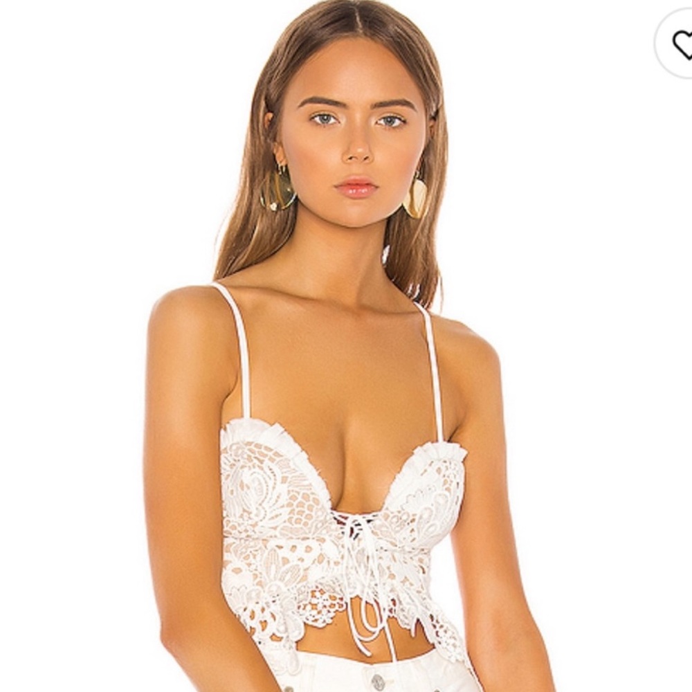 COPY - X by NBD Tie Front Lace Crop Top